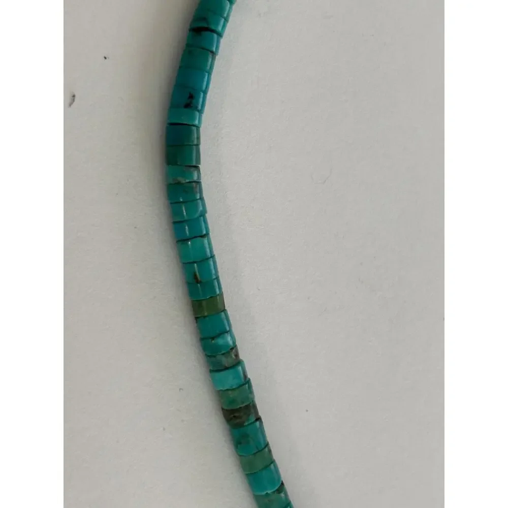 Turquoise Beads Anklet Sterling Silver Clasp - Picture 3 of 3